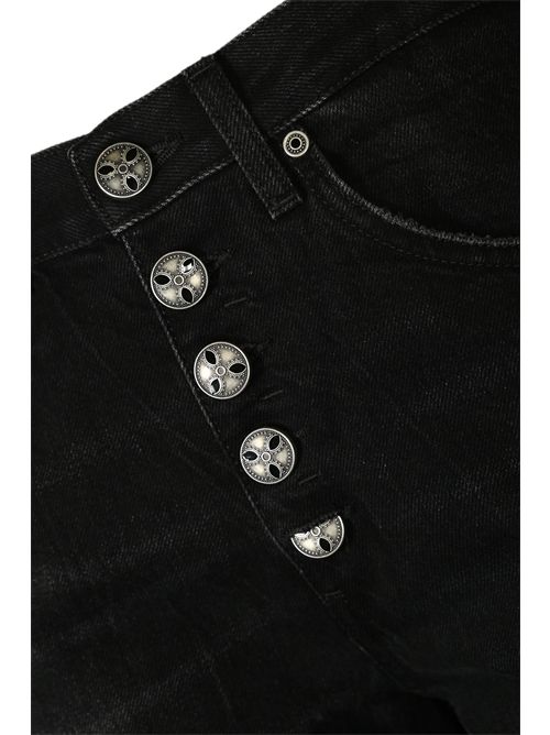 Jeans Jacklyn wide leg in denim fisso Nero DONDUP | DP427B DFE305 LM9999